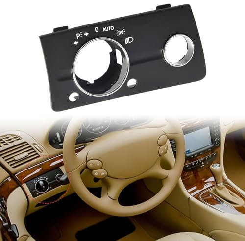 HpLive Autoscheinwerfer-Schalterabdeckung Schwarze， Scheinwerferschalterabdeckung passend für W211 E Klasse 2003-08 Armaturenbrett Scheinwerfer Schalter Abdeckung