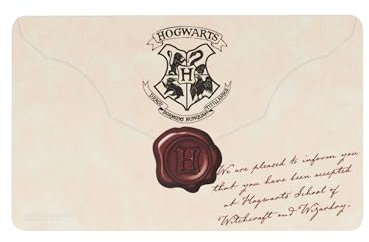 Harry Potter Brettchen - Brief Hogwarts Aufnahmebrief Frühstücksbrettchen Schneidebrettchen aus Resopal Beige
