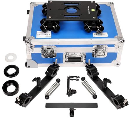 PROAIM Polaris Portable Video Camera Dolly with Universal Track Ends. Compatible Track Rail Diameter - 1.5 - 1.98. Includes 75 & 100mm Bowl Adapters. Payload up to 200kg/440lb (DL-PLRS-01)