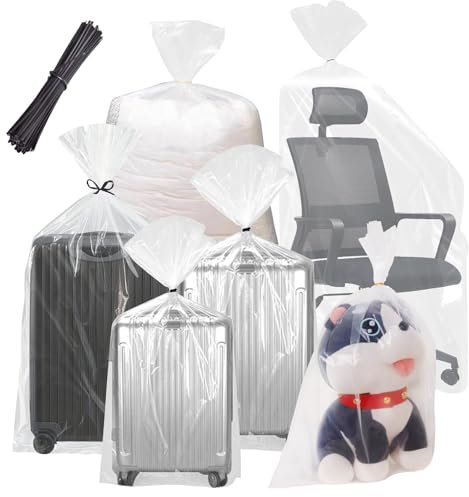 Extra Large Clear Plastic Storage Bags, 6 Pack Clear Giant Storage Bags, 90x120 cm Flat Large Plastic Bags Big Giant Jumbo Huge Plastics Storage Bag for Luggage Suitcase Plush Toys Office Chairs