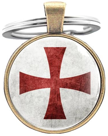 KREATIONS Templer Kreuz Schlüsselanhänger Glas Schmuck