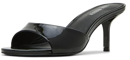 Steve Madden Women's Kendrix Heeled Sandal, Black Leather, 4 UK
