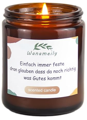 Wanameily Duftkerzen im Glas mit Zitrusfrüchte | Kerze mit Spruch | Natürliche Sojakerze 200g (7oz), 55h Brenndauer | Geschenke für Frauen, Männer – Ideale Geschenkidee für Geburtstage und Jahrestage