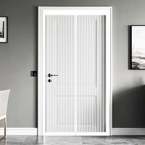 Magnet Fliegengitter Tür 124 x 180 cm Insektenschutz Insektenschutz Balkon Tür Ohne Bohren für Balkontür/Zimmertür Und Terrassentür, Weiß