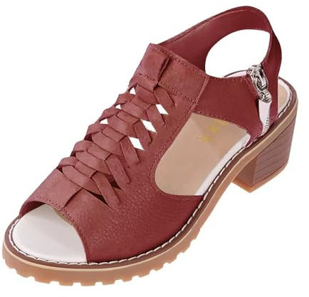 ladies flip flops Arch Fit Sandals for Women Uk Open Toe Walking Slippers Lightweight Arch Support Wedge Comfortable Casual Flat/chunky Footwear Fashion Slingback Non Slip Cushion Red 3.5