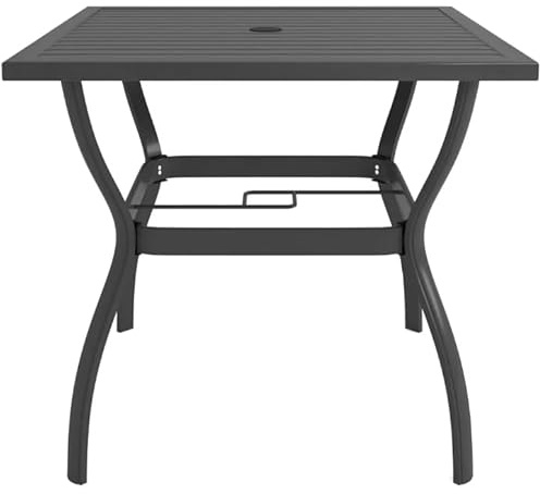 Eleganz Gartentisch Balkontisch Wetterfest: Klein Terrassentisch Anthrazit 81,5x81,5x72 cm Stahl - Outdoor Esstisch für Veranda Garten