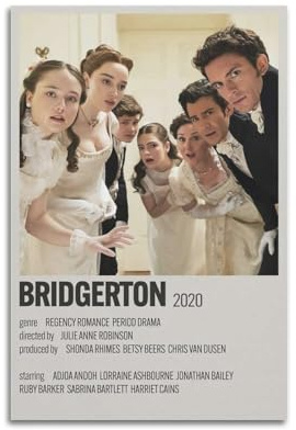 TYRWRHURWEY Bridgerton TV-Serie 7 Poster, Wandkunst, Leinwand, ästhetisches Vintage-Poster, dekoratives Gemälde, Wohnzimmer, Schlafzimmer, Dekoration, 30 x 45 cm, ungerahmter Stil