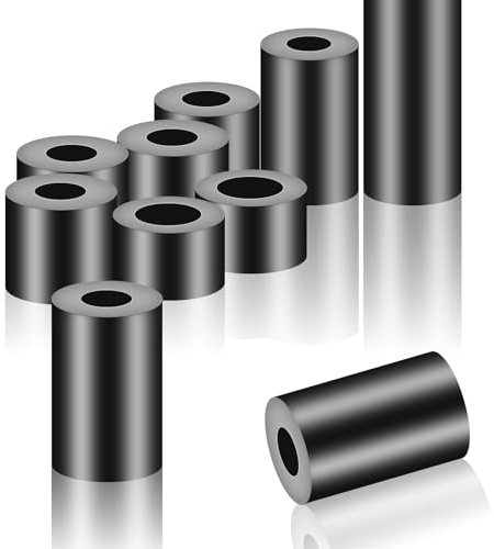 HAISHANG 50 Stück M8 Distanzhülsen Kunststoff Abstandshalter 14x25mm | Runde Nylon Unterlegscheiben,ABS Gummi Isolierung Beilagscheiben Schwarz für M8 Schrauben,Elektronik,Möbel,Maschinenbau