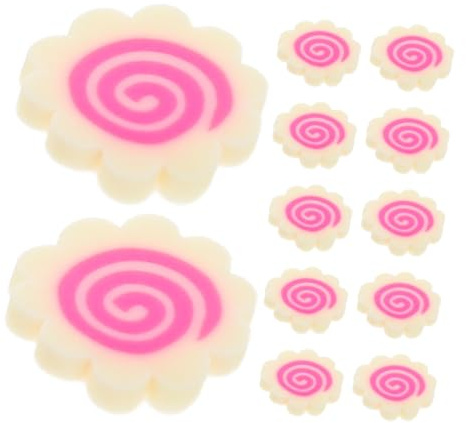Abaodam Künstliche Kleiner Ramenstücke Weicher Ton 1cm Miniatur Puppenhausessen Japanische Streusel Selbstgemacht Bastelset für Nagelkunst Dekoration