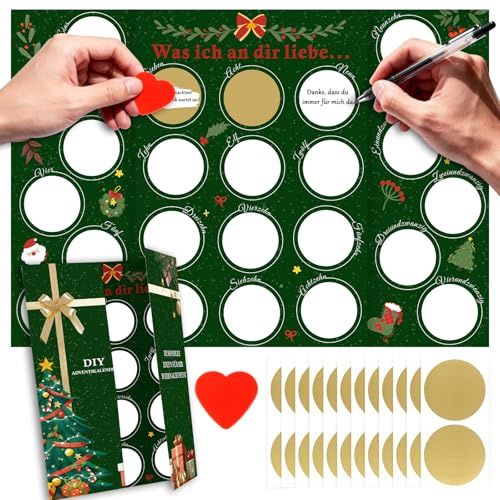 Mason Life Rubbellos Adventskalender, DIY Befüllen Überraschungs Rubbellos Karte, Der Rubbel-Adventskalender Karte 2025 Selber Machen Weihnachtskalender für Paar Pärchen Freundin Freund Familie