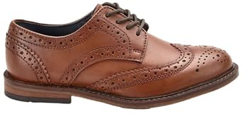 NEXT Jungen Weite Passform (G) Leder-Brogues zum Schnüren, Weite Passform