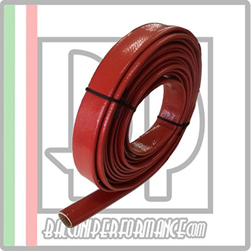 Guaina protezione tubi vano motore Auto. Resistenza calore raggi UV olio benzina, Colore ROSSO, diametro disponibile da 1 mm a 25 mm, venduto al metro (ID 25 mm)