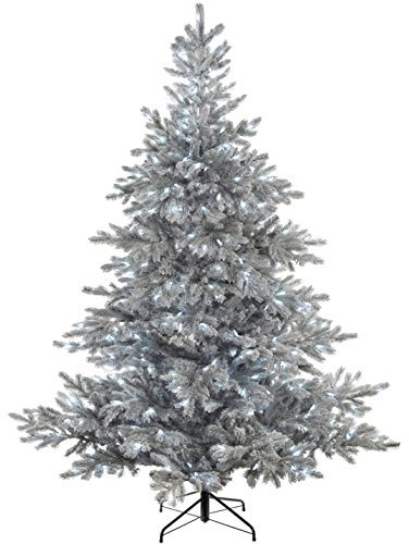 WeRChristmas Pre-Lit Frost Vermont Spruce Multi-Function Christmas Tree with 500 Cool White LED Lights, Green, 7 feet/2.1 m