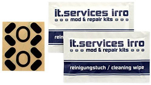 IT-Services Irro 2X Sets Glides/Mausgleiter/Mausfüße passend für Logitech G102 Prodigy / G203 Prodigy/G PRO, inkl. 2 Reinigungspads
