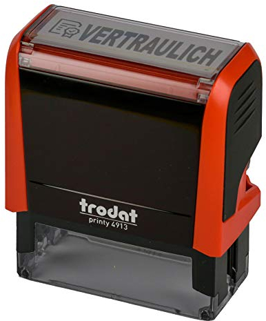 Trodat Printy 4913 feuerrot VERTRAULICH SYMBOL SCHWARZ