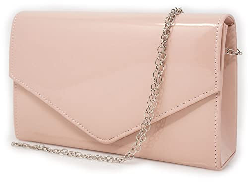Emila Pochette vernice rosa lucida donna elegante da ragazza signora cerimonia matrimonio borsa a mano piccola clutch borsetta sera giorno Rosa primavera estate 2025