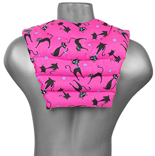 Nackenhörnchen mit Rückenteil. Katzen-pink. Traubenkernkissen. Nackenkissen. Rücken Wärmekissen