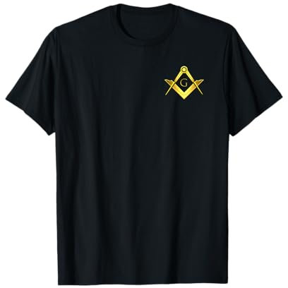Freimaurer Zeichen Für Loge & Tempelarbeit - Herren - Schwarz - S - Klassisch - Kurzarm - T-Shirt - Freemasonry-T-Shirt - Freimaurer Symbol Winkel & Zirkel Winkelmaß