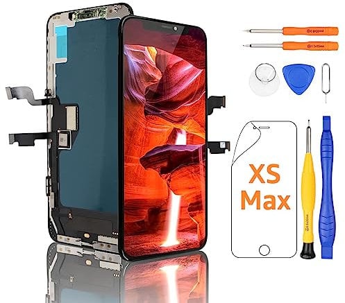 Yodoit Screen Replacement for iPhone XS Max LCD Touch Digitizer Glass New Edition Complete with Repair Kit, Protective Film (6.5 inch Black)