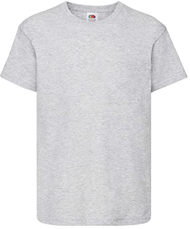 Fruit of the Loom Unisex Kid's Original T T-Shirt, Heather Grey, 9-11 Years