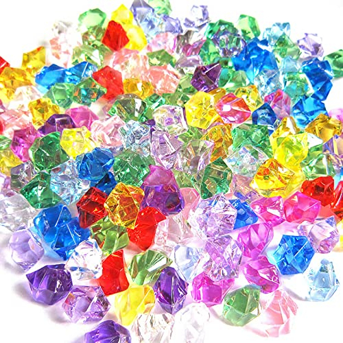 YUTOU 300 Stück Deko Diamanten Bunt, Glitzersteine Acryl Dekosteine, Acryl Diamant Juwelen Piraten Edelsteine Set für Hochzeit, Party, Vasenfüller, Geburtstag, Edelsteine Schatz Piratenparty
