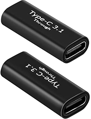 Tolesum USB C Weiblich zu USB C Weiblich Adapter, 2Pcs 3.1 Kupplung Buchse auf Buchse Unterstützung 4K Video & Audio, Fast Charger & 10Gbps Daten für NS Switch/PS5/S21/Laptop/Tablette/Telefon
