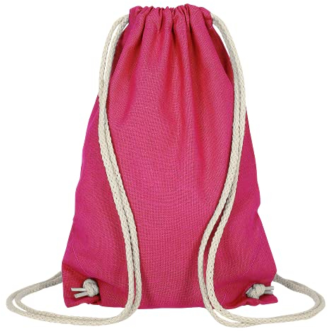 TEXXILLA Event-Bag - 11 Farben | mit robusten Zugbändern | 21x29cm | Jutebeutel | kleiner Turnbeutel | unbedruckt, Farbe:pink