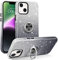 DOMAVER Case for iPhone 14, iPhone 13 Case Slim Fit Glitter Sparkly with 360° Ring Holder Kickstand Magnetic Car Mount Supported Protective Girls Women Phone Case for iPhone 14/iPhone 13 6.1“, Black