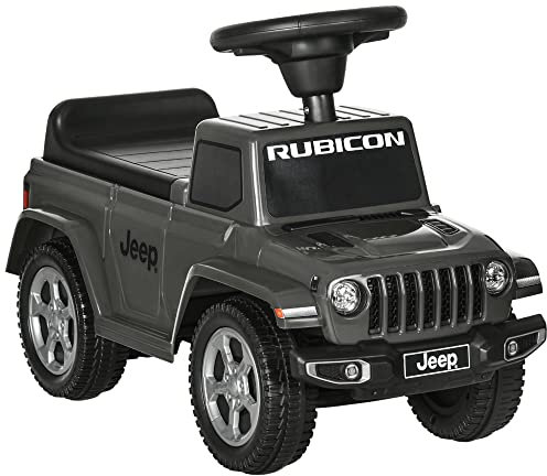 AIYAPLAY Rutschauto für Kinder, Auto, Lizenz Jeep, 18-36 Monate, Kofferraum – 63,5 x 29 x 42 cm, Grau