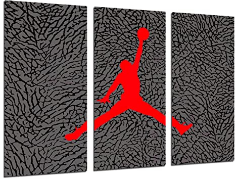 DKORARTE Modernes Wandbild, Michael Jordan, Jumpman Logo, historischer Sprung, Basketball, 97 x 62 cm, Ref. 27370