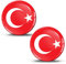 Biomar Labs 2 x Aufkleber 3D Gel Silikon Türkei Türkische Nationalflagge Flagge Fahne Aufkleber Autoaufkleber Auto Motorrad Fahrrad Fenster Handy Laptop PC Tablet Tür KS 211
