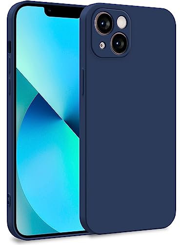 MyGadget TPU Case for iPhone 13 - Cover Dual Layer with Camera Protection | Inner Lining - Soft Touch Rubber & Anti-Scratch Shell Dark Blue