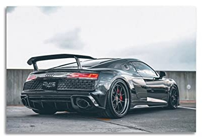 JUNNA Sportwagen-Poster für Audi R8 Super Car Racing Car Dekorative Malerei Leinwand Wand und Kunst Bild Familie Schlafzimmer Dekor 30 x 45 cm