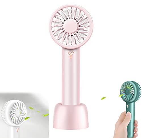 Lyoveu Mini Ventilatore con Presa, USB Piccolo Ventilatore Tascabile,3 velocità Silenzioso Fan, Ventolino Ricaricabile,Ventilatore A Mano Portatile per Scrivania, Auto,Casa Ufficio,Viaggiare