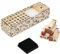 Toptime Buchstaben Stempel - 40 Stück Kleinbuchstaben und Emoticons Mit Stempelkissen, Schwarzer Kreis Design Holzstempel, Alphabet für Scrapbooking, Crafting, Kartenherstellung