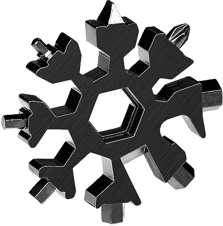 Gifts for Men, FODARSAI 18-in-1 Snowflake Multi Tool, Stocking Stuffers for Men, Cool Camping Tool Gadgets for Men, Unique Gifts for Dad, Husband, Boyfriend (Black)