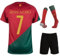 IHIMI Legende #7 Trikot Kinder Set – Portugal Final 2022 Fan Outfit in Rot-Grün mit Shorts & Socken – Fußballtrikot Jungen Retro Stil – Größen 140