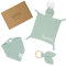 BABYKAJO Baby Geschenk personalisiert 3 Teilig – Schnuffeltuch mit Namen+ Beißring + Halstuch- Süßes Geschenke zur Geburt für Jungen und Mädchen!