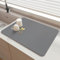 SOQKEEN Alfombrilla Escurreplatos, 60 x 40 cm Alfombrilla Fregadero Cocina Plegable, Alfombrilla Cafetera, Alfombra Escurreplatos Antideslizante para Mostrador de Encimera Cocina, Cafetera, Gris claro