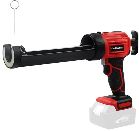 Gemsaya Akku Kartuschenpresse, Elektrische Kartuschenpistole für 300 ml-Kartuschen, Silikonpistole Mit 4 Einstellbare Geschwindigkeiten und LED-Licht, Kompatibel für 18V Makita Akku (ohne Akku)