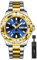 OLEVS Gold SilberHerren Uhren Edelstahl Analog Kleid Herrenuhr Großes Blau Zifferblatt Mode Leuchtend Armbanduhr Herren mit Datum Lässig Wasserdicht Uhren für Männer Klassische Geschenke
