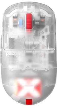 Pulsar Gaming Gears - Superclear Limited Edition : X2H Mini Souris de Jeu sans Fil, symétrique, Ultra légère 1,83 oz (52 g), capteur Optique PAW3395 26k DPI, commutateur Optique (Super Clear)