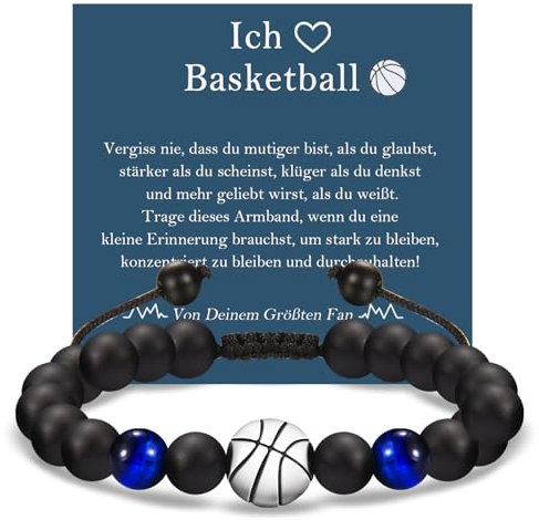 FAOMZQ Basketball Geschenke Jungen, Basketball Armband für Junge Teenager, Geschenk für Jungs Sohn Bruder Neffe Enkel zum Geburtstag Einschulung Abschluss Weihnachten