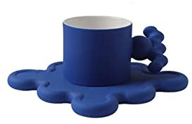 DANAIM mug (Mot emprunté) Tasse à café en céramique Tasse Eau Tasse d'eau Tasse de Tasse de thé Coupe de ménage et mug de personnalité de Soucoupe 7. 1 oz (Jaune/Vert/Bleu/Argent) Mugs(D)