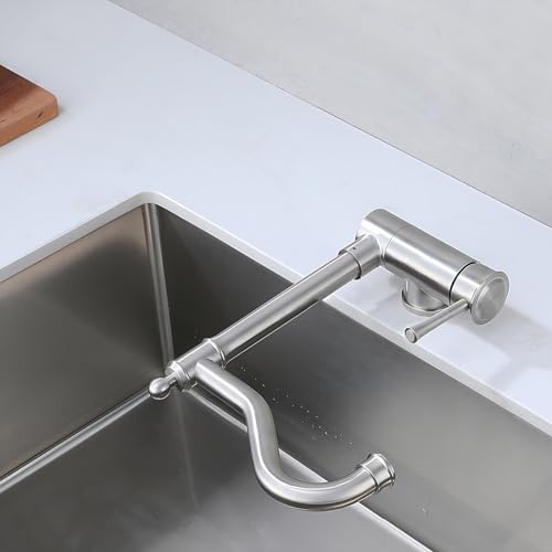 Vorfenster Küchenarmatur Retro Spültischarmatur Küche Vorfenster Wasserhahn Küche Kippbar Wasserhahn Schwenkbar-Gebürstet