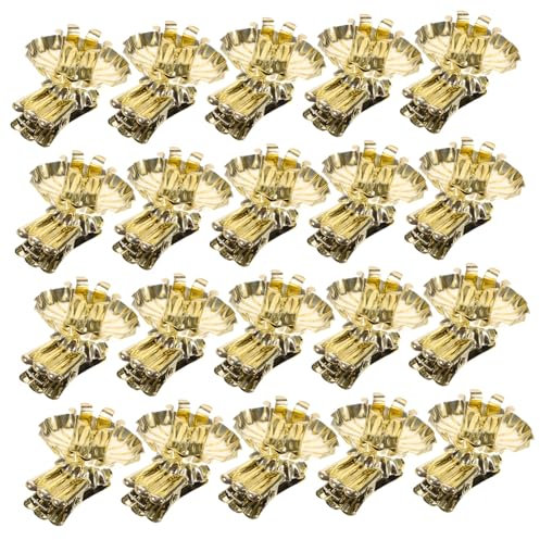 Cabilock 20st Weihnachtsclip-kerzenhalter Tischdekorationen Christbaumkerzenhalter Clips Kleiner Kerzenhalter Inhaber Tischkerzenhalter Spitzkerzen Weihnachtskerze Jahrgang Golden Metall
