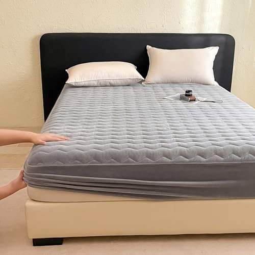 JIANINGHOME Warme Spannbettlaken 120x200,Warme Spannbettlaken Winter Flannell Bettlaken Plüsch Flauschige Cashmere Touch Boxspringbett Spannbetttuch