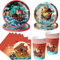 Juego de vajilla de fiesta pirata, vajilla de fiesta pirata, plato de fiesta para 10 invitados, vajilla de cumpleaños infantil, platos desechables, vasos de papel, servilletas para niños y niñas