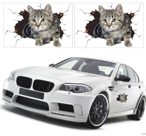 DLPRK 3D Cat Sticker, Cute Cat Decorations Sticker, aufkleber für auto, autoaufkleber katze