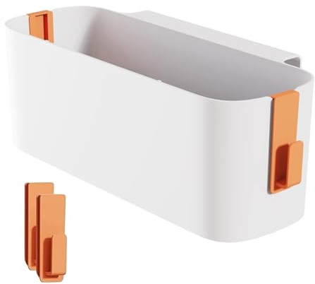 Bett Organizer zum Einhängen, Bett Organizer zum Einhängen mit Haken, Orange Hängebett Organizer Aufbewahrungskorb, Nachttisch Bett Bettablage Betttasche, für Büro, Zuhause, Wohnheim